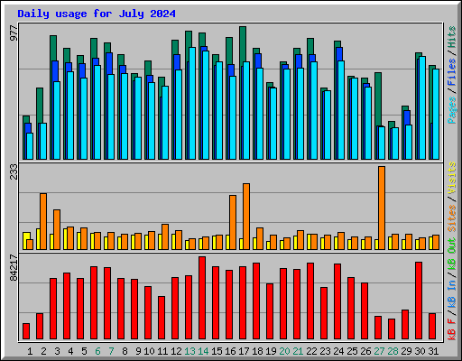 Daily usage for July 2024