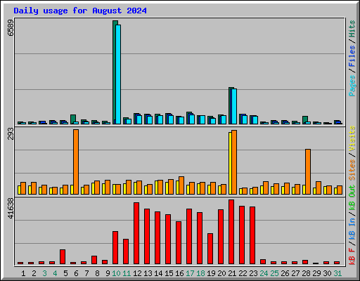 Daily usage for August 2024