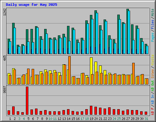 Daily usage for May 2025