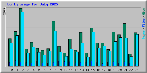 Hourly usage for July 2025