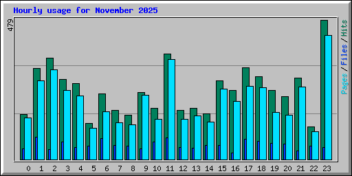 Hourly usage for November 2025