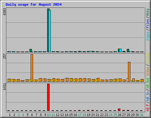 Daily usage for August 2024