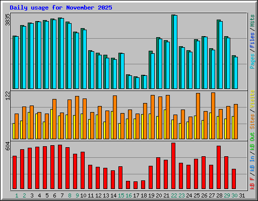 Daily usage for November 2025