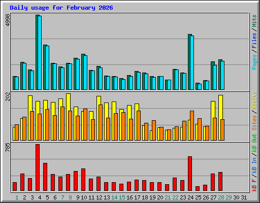 Daily usage for February 2026