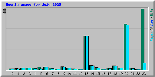 Hourly usage for July 2025