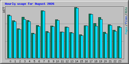 Hourly usage for August 2026
