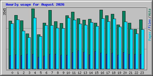 Hourly usage for August 2026