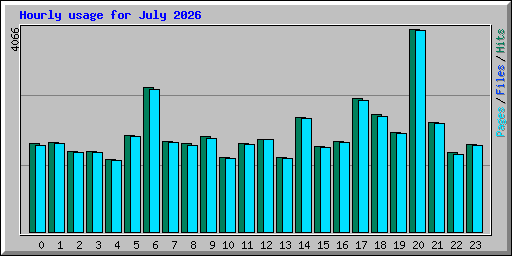 Hourly usage for July 2026